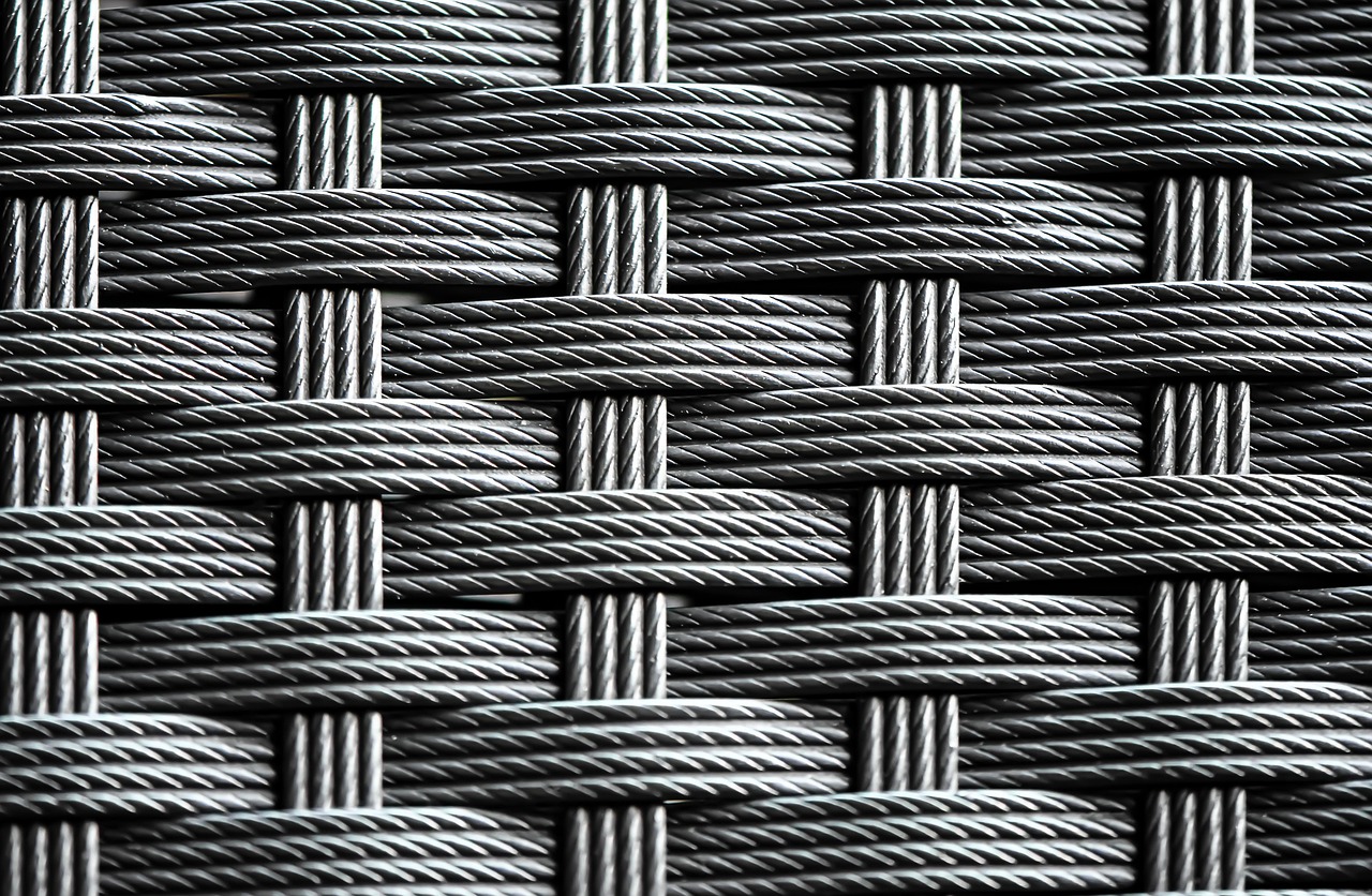 Detail van geweven rotantextuur in zonlicht. Detail van geweven rotantextuur in zonlicht.
